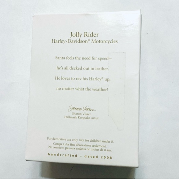 2008 Harley-Davidson Jolly Rider Santa Hallmark Christmas Tree Ornament - Picture 2 of 6